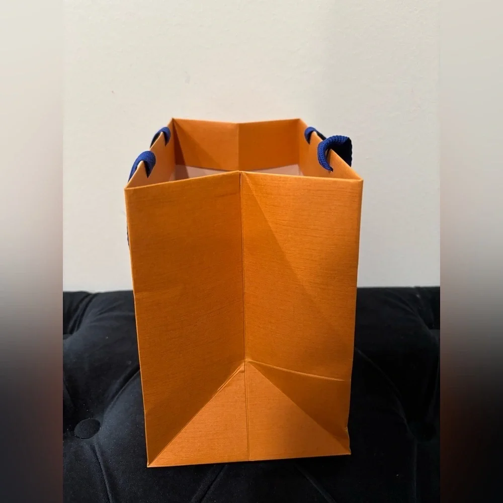 Louis Vuitton Bold Orange Shopping Bag with Blue Straps